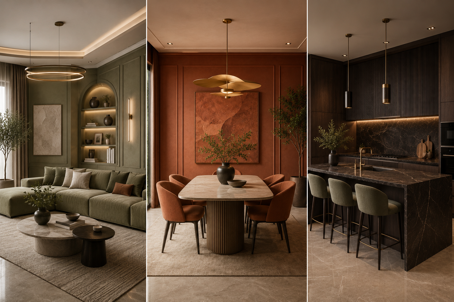 sage green terracotta espresso interior color palette 2026
